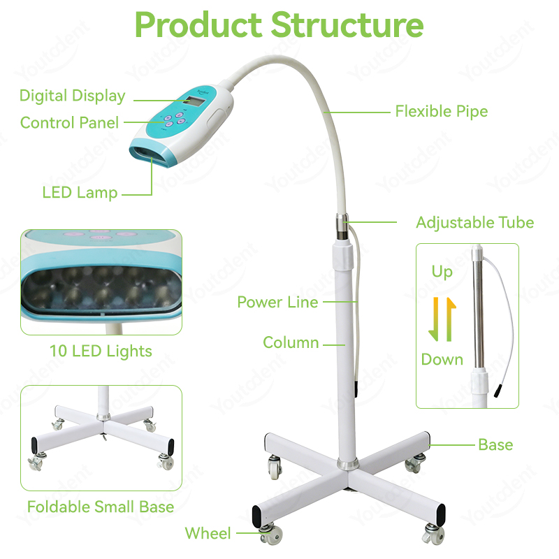 50W Dental Touch Screen 3 Colo - đánh giá và giá Teeth Whitening Free