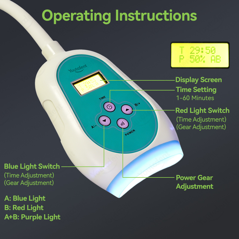 50W Dental Touch Screen 3 Colo - đánh giá và giá Teeth Whitening Free