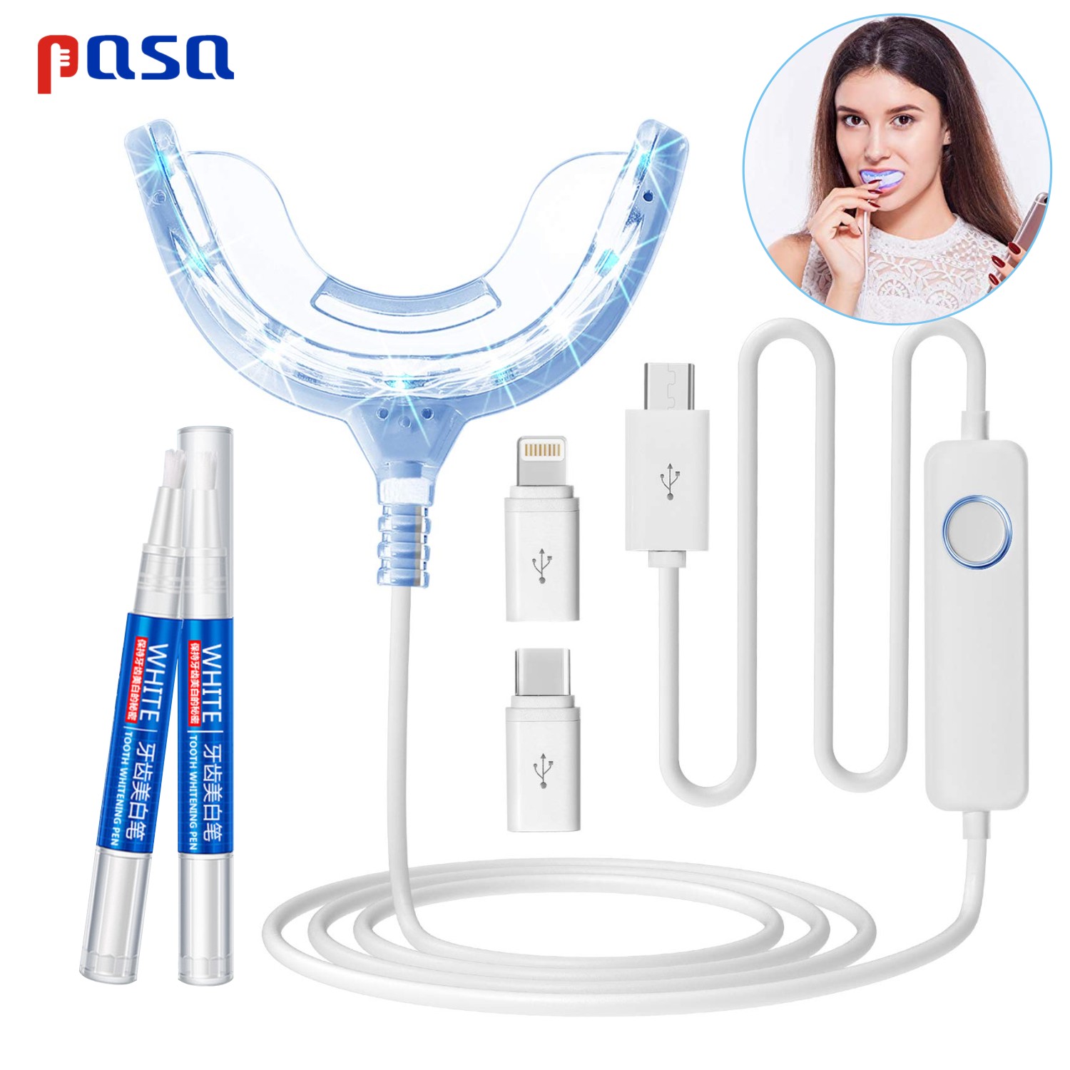 Portable LED Cold Blue Light S - đánh giá và giá Teeth Whitening Home Kit
