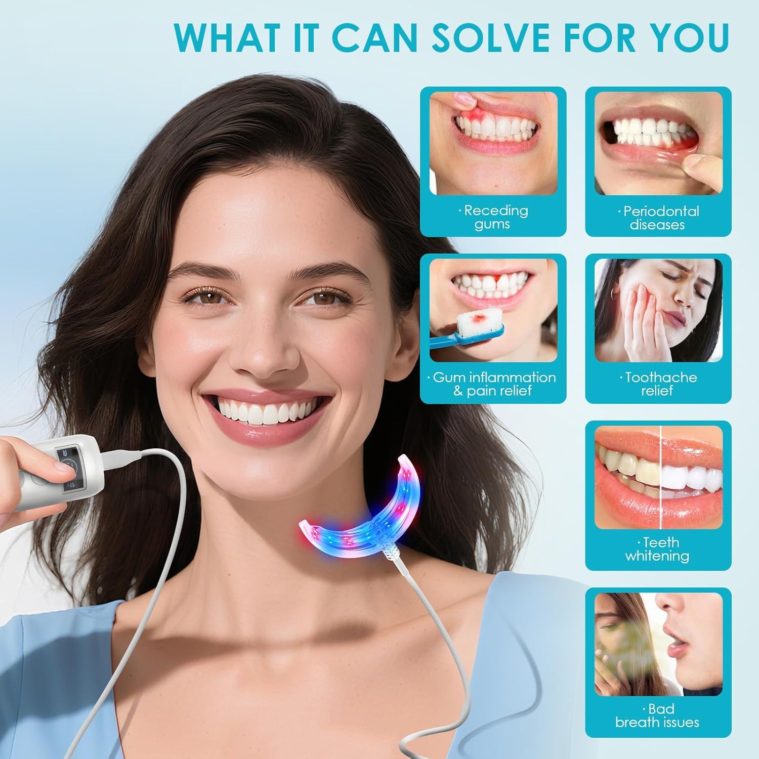 Tooth Whitening Accelerator La - đánh giá và giá Teeth Whitening With Blue Light
