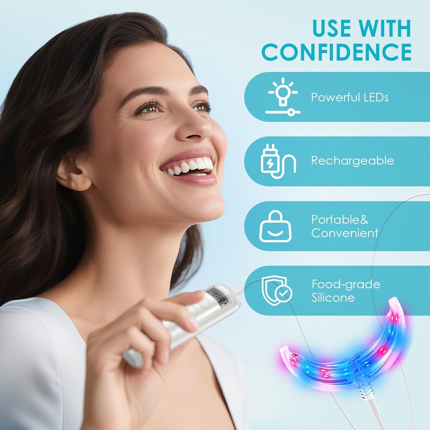 Tooth Whitening Accelerator La - đánh giá và giá Teeth Whitening With Blue Light